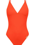 Grace Infiniti Plunging Back Swimsuit in Orange Infiniti