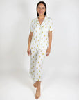 Pineapple Print Cropped Pajama Set
