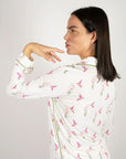 Jolene Hummingbirds Print Long PJ Set