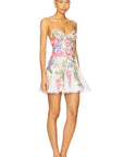 Marlene Short Dress in White Botanic