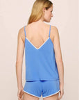 Frida Cami and Short Set in Cornflower Blue/White