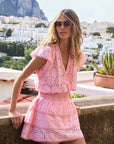 Jess Short Sleeve Dress in Peach