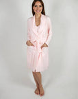 Cannes Pinstripe Robe in Pink Dogwood