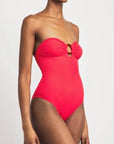 Cozumel One-Piece Swimsuit in Red Ribbed
