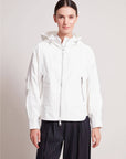 Taika Hooded Raglan Sleeve Jacket in White