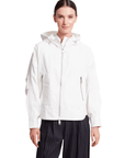 Taika Hooded Raglan Sleeve Jacket in White