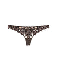 Lily Embroidered Thong in Leopard Lily