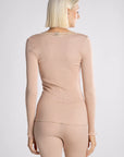 Long Sleeve Shirt with Lace Round Neck