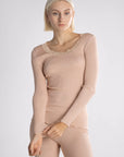 Long Sleeve Shirt with Lace Round Neck