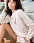 Cami NYC Haru Pearl Sweatshirt Color: Ceramic Size: XS, S, M, L at Petticoat Lane Greenwich, CT