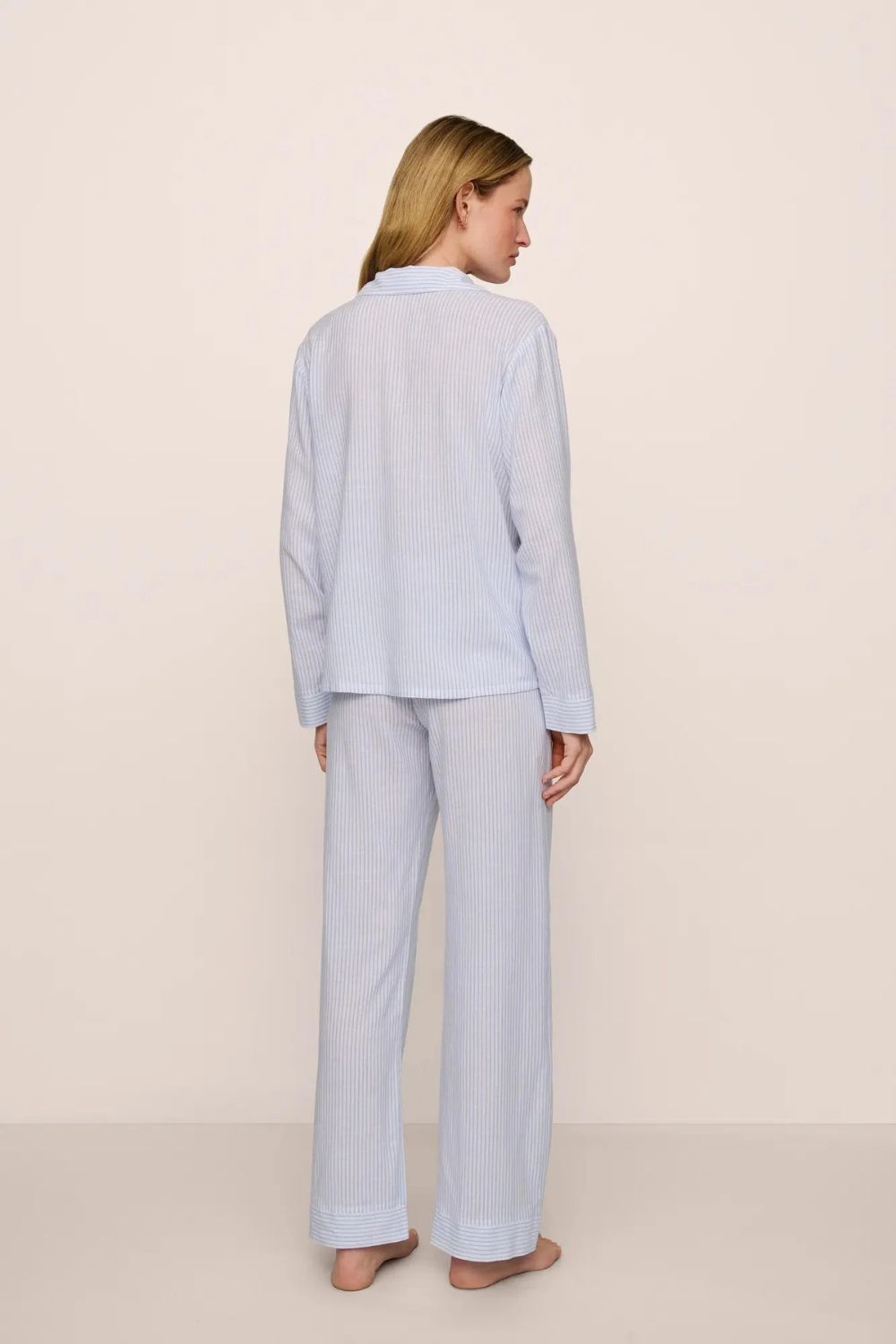 Nautico Long PJ Set in Nautico White/Cornflower Blue