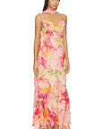 Nola Cowl Maxi Dress in Pink