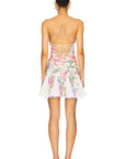 Marlene Short Dress in White Botanic