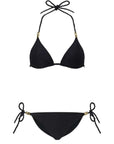 Black Triangle Rope Bikini Top and Triangle Bottom Set