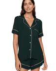 Gisele Relaxed Short PJ Set in Pine/Ivory