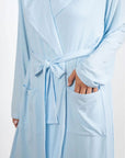 Cannes Pinstripe Robe in Cool Blue