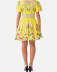 Deep V-Mini Dress in Lady Limonada