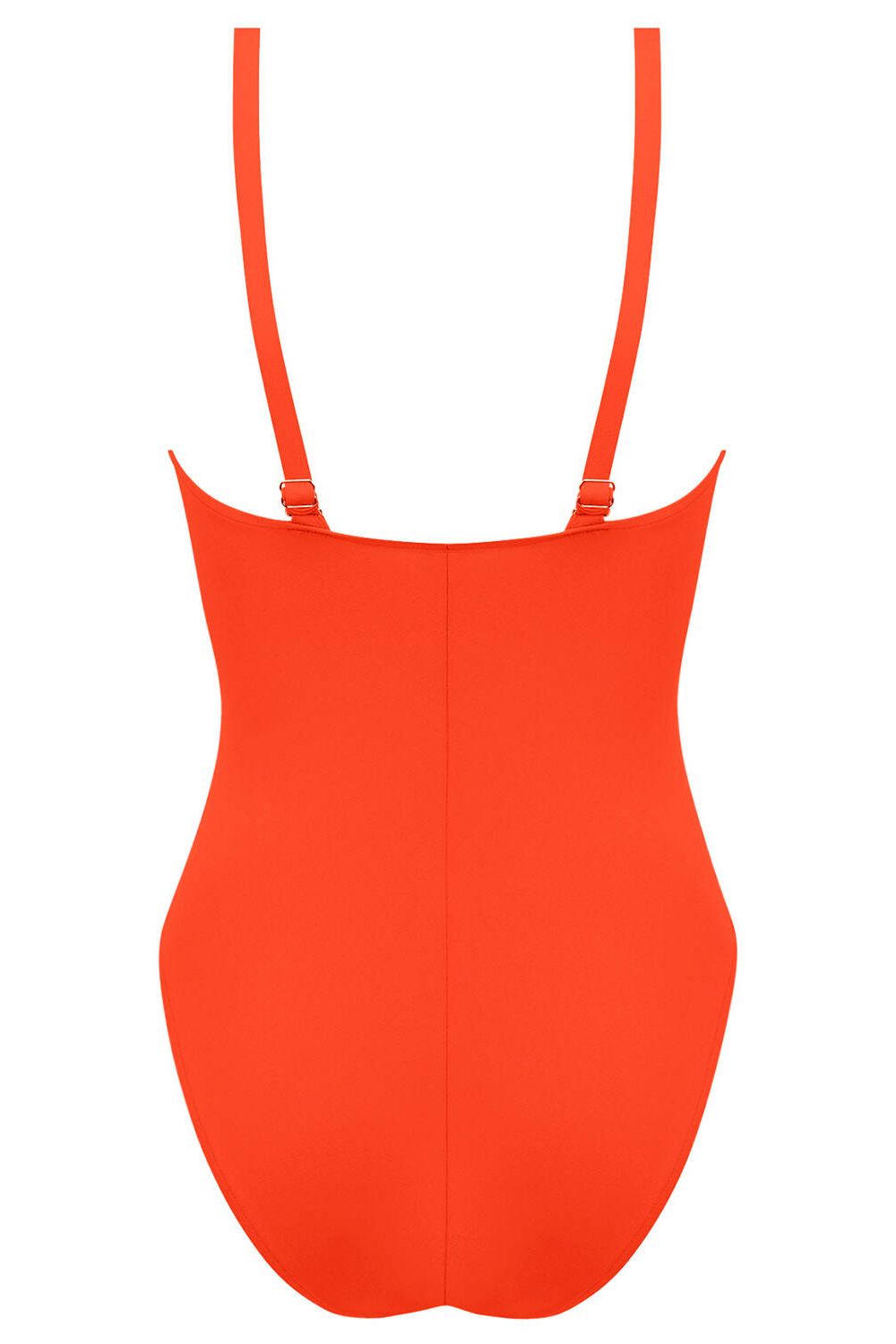 Grace Infiniti Plunging Back Swimsuit in Orange Infiniti