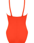 Grace Infiniti Plunging Back Swimsuit in Orange Infiniti