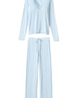 Long Sleeve Lacey PJ Set in Blue Haze