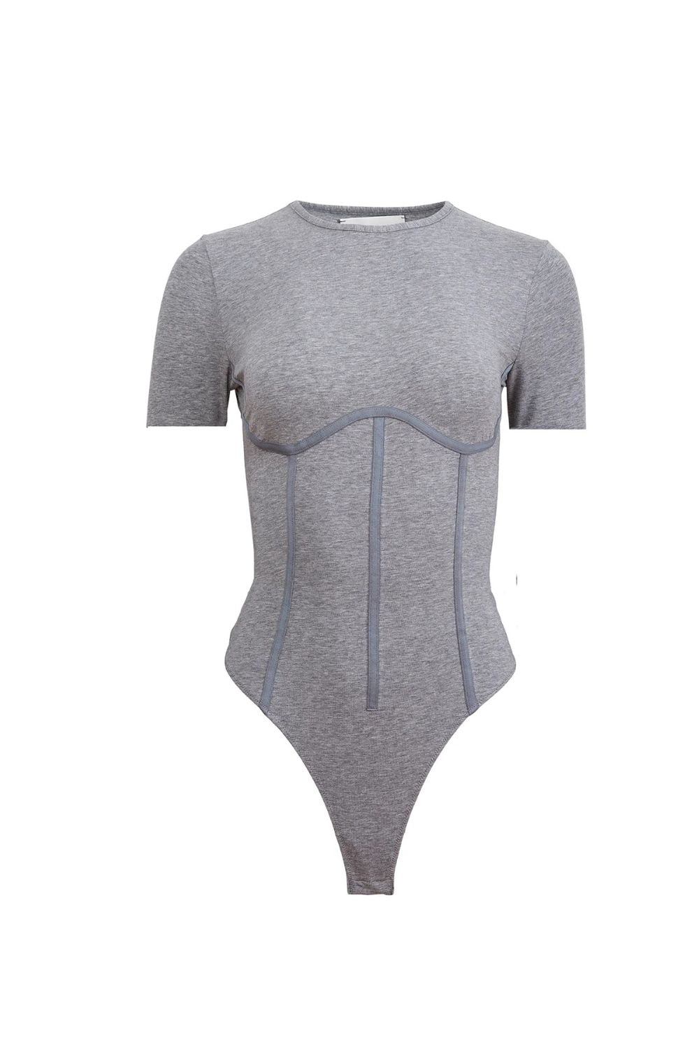 Organic Cotton T-Shirt Bodysuit in Heather Grey