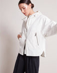 Taika Hooded Raglan Sleeve Jacket in White