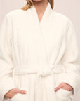 Renew Plush Long Robe in Ivory