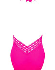 Ajourage Couture Non Wire Swimsuit Plunging Neckline in Fuchsia