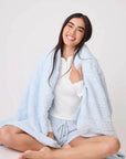 Cable Crew Blanket in Blue Air
