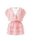 Jess Short Sleeve Dress in Peach