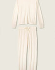 Textured Long Pajama Set in Natural