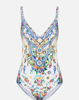 Wired V-Neck One Piece in Tiles Darls
