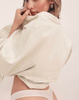 Avero Thong in Ivory Petal
