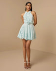 Adya Short Dress in Light Blue