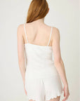 Pointelle Tank Top and Shorts in Ivory