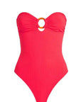 Cozumel One-Piece Swimsuit in Red Ribbed