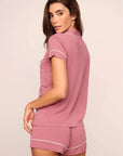 Gisele Shortie PJ Set in Berry Blush/Ivory
