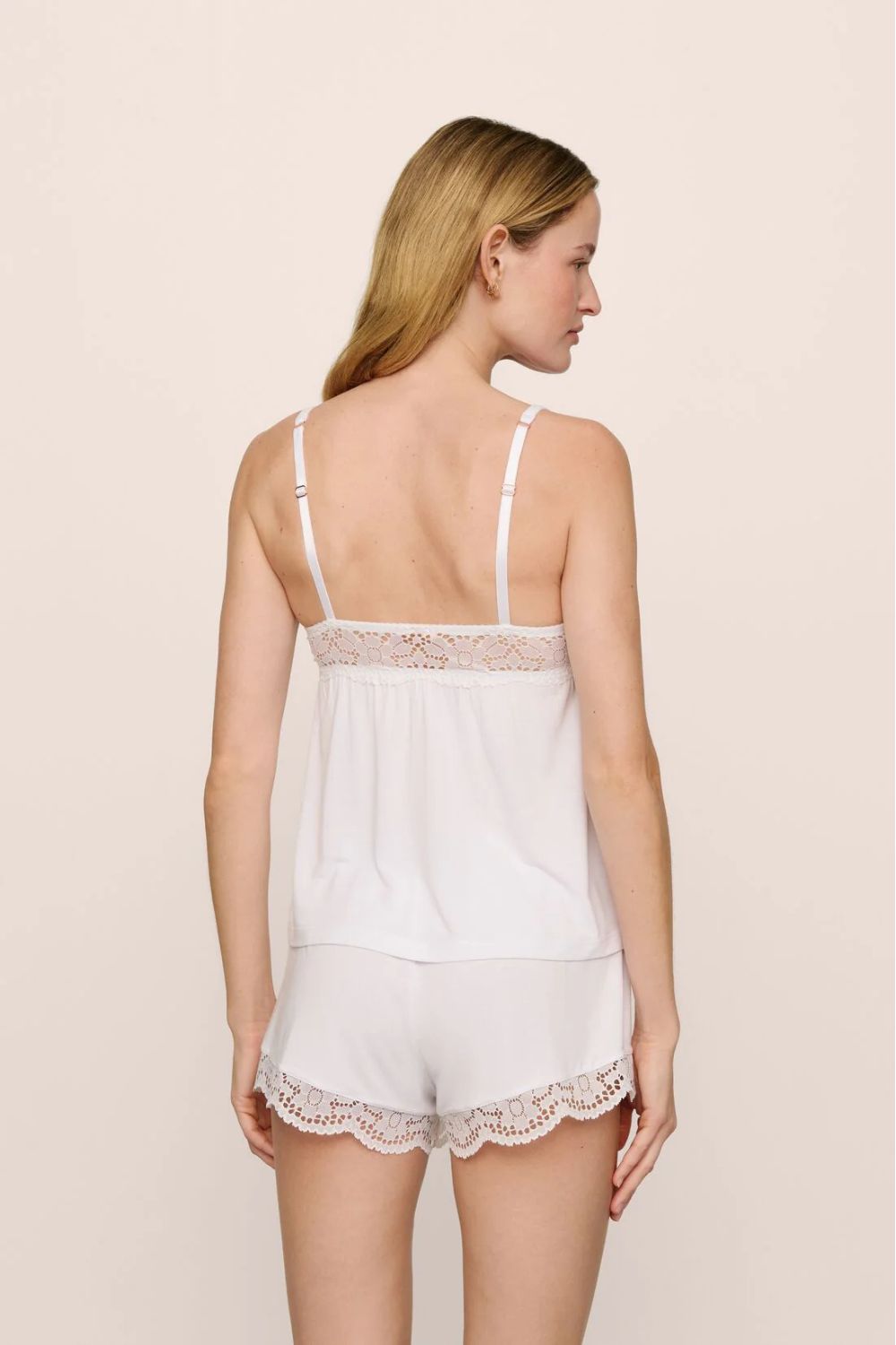 Beatrix Cami and Short Set in White