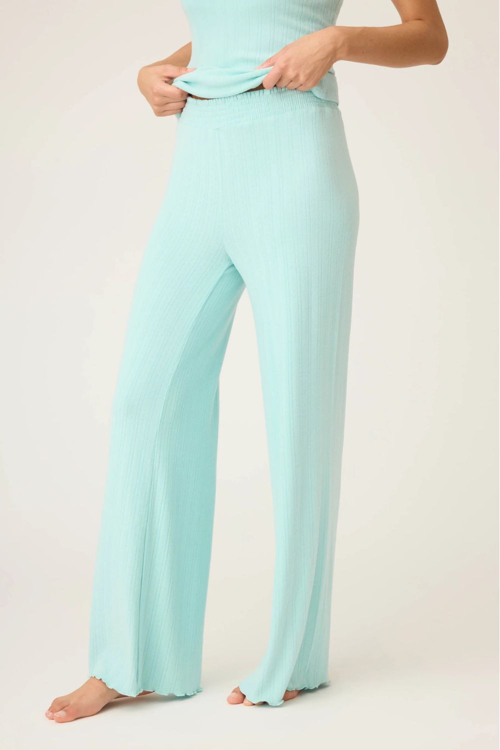 Pointelle Long PJ Set in Light Mint