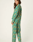 Green and Pink Cheetah Long PJ Set