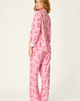 Pink Candy Cane Flannel Long PJ Set