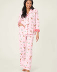 Holiday Cocktails Flannel Long PJ Set