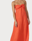 Melody Maxi Linen Dress in Salsa