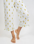 Pineapple Print Cropped Pajama Set