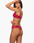 Never Say Never Cutie Low Rise Thong in Ombre Velluto/Black