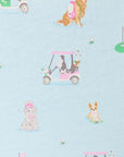 Dogs Playing Golf Short Sleeve and Pants PJ Set in Light Blue