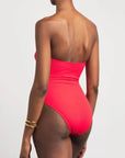 Cozumel One-Piece Swimsuit in Red Ribbed