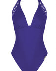 Ajourage Couture Plunging Back One-Piece in Outremer