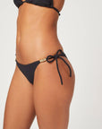 Black Triangle Rope Bikini Top and Triangle Bottom Set