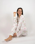 Jolene Hummingbirds Print Long PJ Set